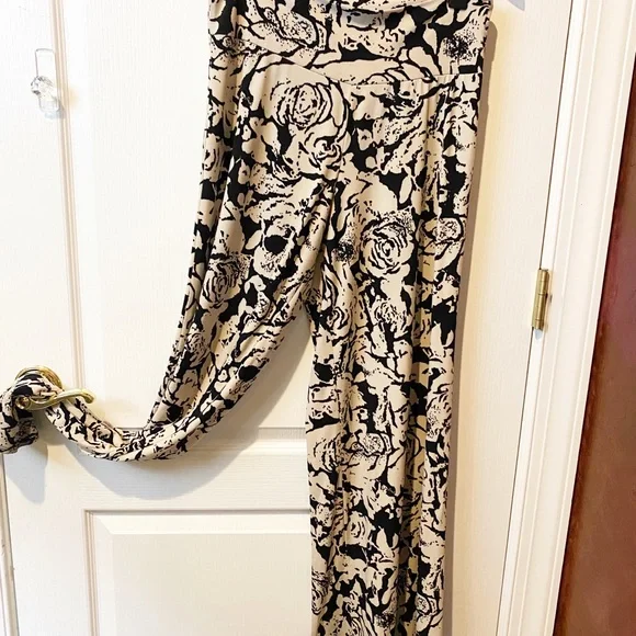 Clara Sun Woo Tan & Black Pallazo Pant - Picture 3 of 4